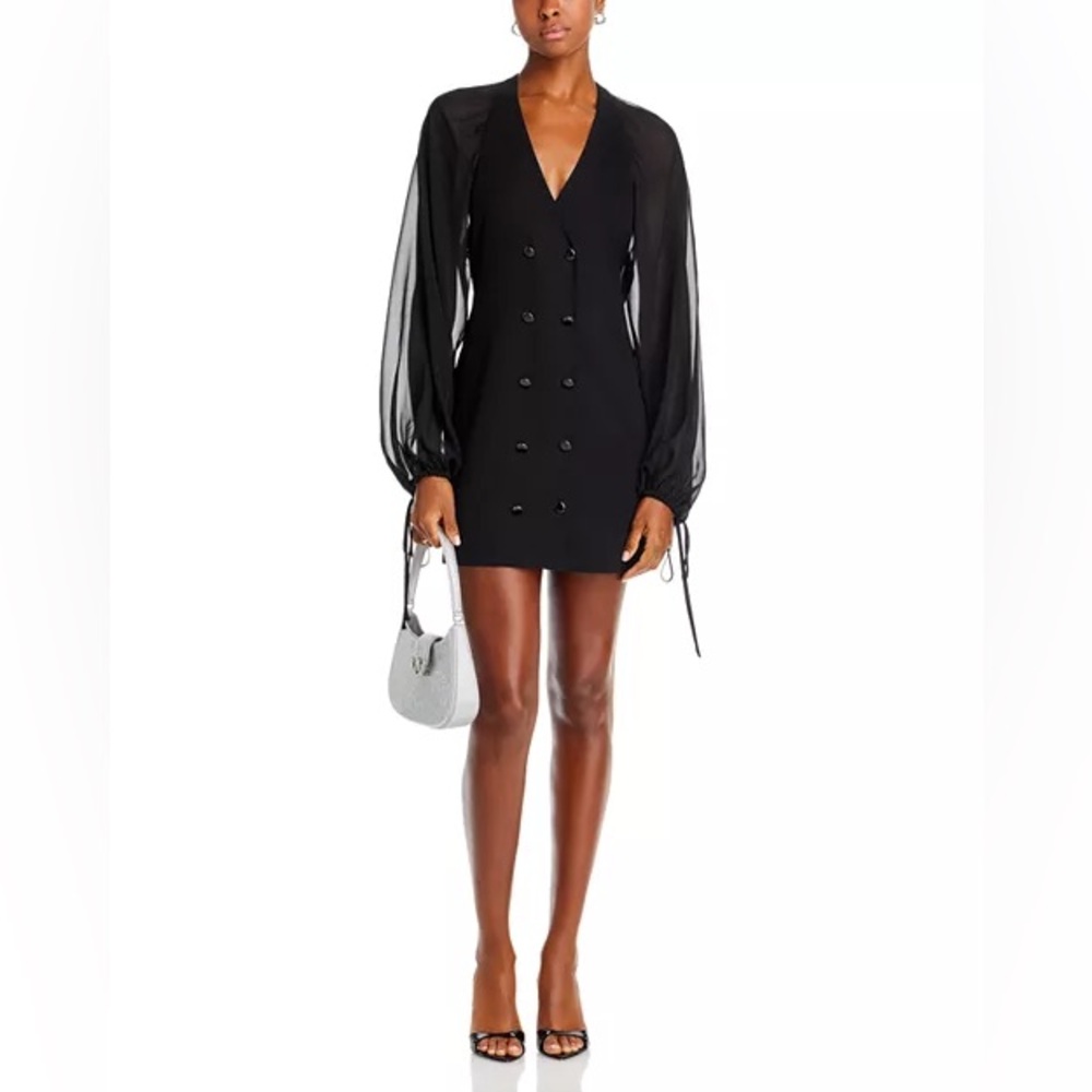 Frame Sheer Sleeve Blazer Dress Nwot